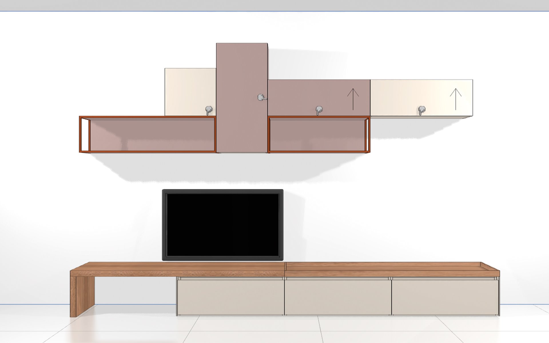 Wandkasten BedHabits Bookliving voor